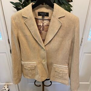 Larry Levine Signature Wool Metallic Sparkle Blazer Jacket 12